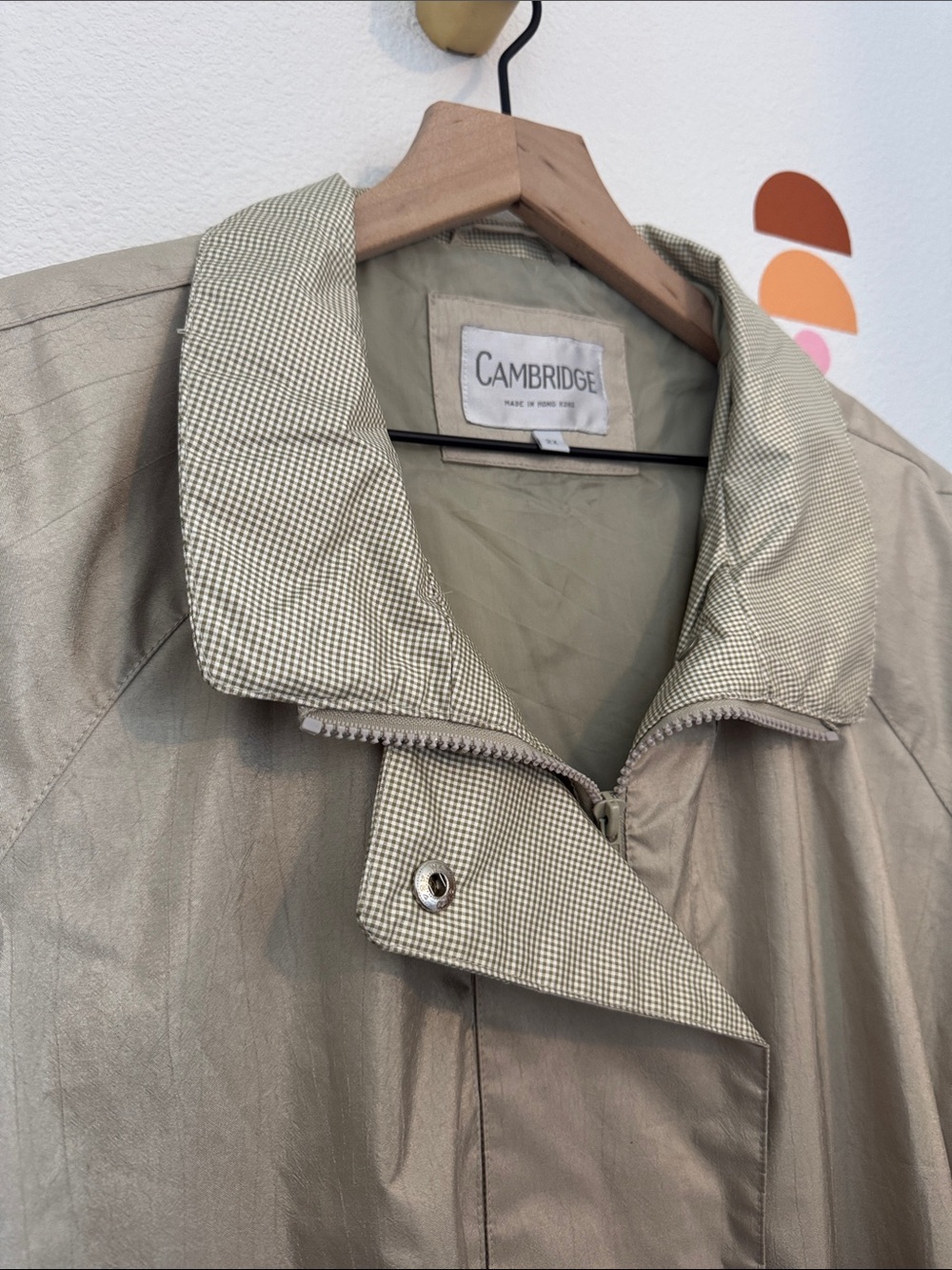 Vintage Cambridge Beige Lightweight Rain Jacket Windbreaker Women’s 2X N0224 - Picture 3 of 7